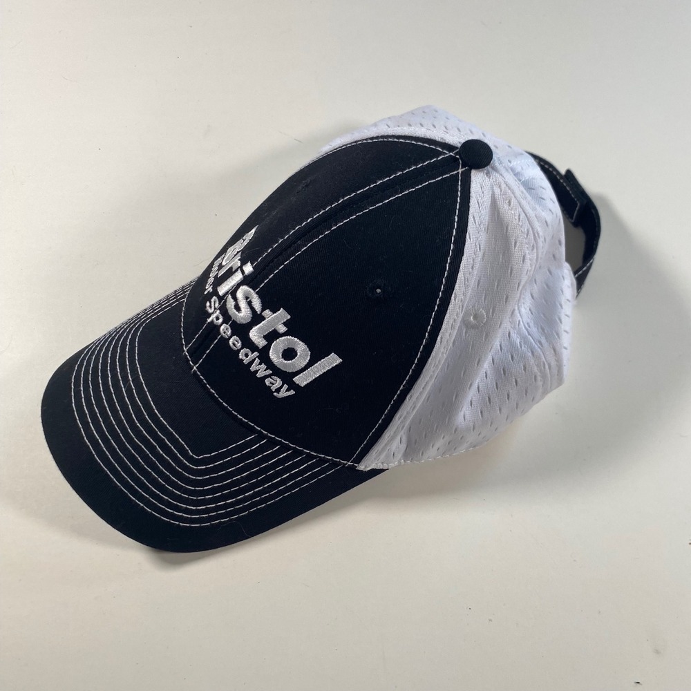Bristol Motor Speedway Half Mile Club 2010 Black White Mesh Strapback Hat Cap